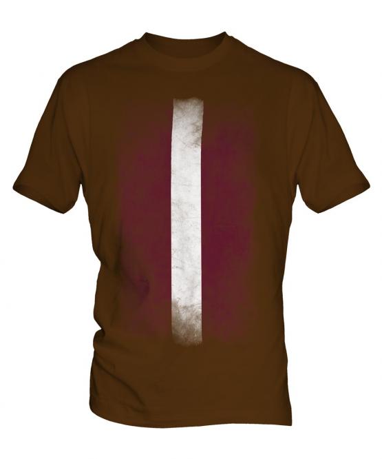 Latvia Faded Flag Mens T-Shirt
