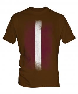 Latvia Faded Flag Mens T-Shirt