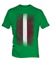 Latvia Faded Flag Mens T-Shirt