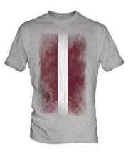 Latvia Faded Flag Mens T-Shirt
