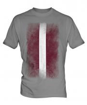 Latvia Faded Flag Mens T-Shirt