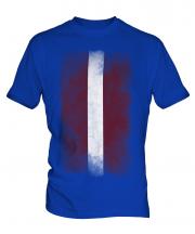 Latvia Faded Flag Mens T-Shirt