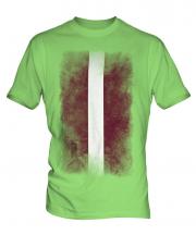 Latvia Faded Flag Mens T-Shirt
