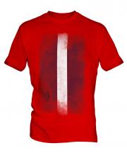 Latvia Faded Flag Mens T-Shirt