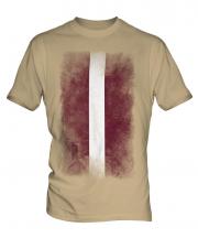 Latvia Faded Flag Mens T-Shirt
