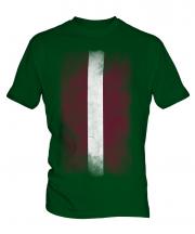 Latvia Faded Flag Mens T-Shirt