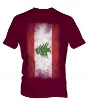 Lebanon Faded Flag Mens T-Shirt