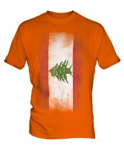 Lebanon Faded Flag Mens T-Shirt