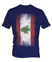 Lebanon Faded Flag Mens T-Shirt
