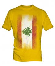 Lebanon Faded Flag Mens T-Shirt
