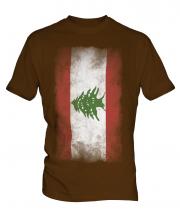 Lebanon Faded Flag Mens T-Shirt