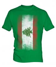 Lebanon Faded Flag Mens T-Shirt