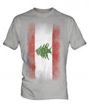 Lebanon Faded Flag Mens T-Shirt