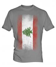 Lebanon Faded Flag Mens T-Shirt