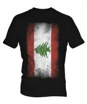 Lebanon Faded Flag Mens T-Shirt
