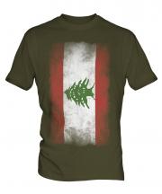 Lebanon Faded Flag Mens T-Shirt