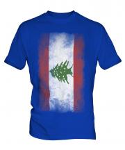Lebanon Faded Flag Mens T-Shirt