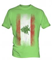Lebanon Faded Flag Mens T-Shirt