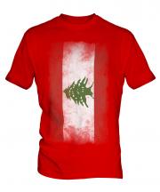 Lebanon Faded Flag Mens T-Shirt