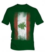 Lebanon Faded Flag Mens T-Shirt