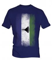 Lesotho Faded Flag Mens T-Shirt