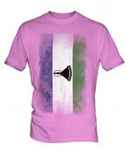Lesotho Faded Flag Mens T-Shirt