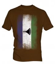 Lesotho Faded Flag Mens T-Shirt