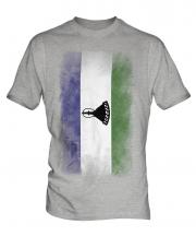 Lesotho Faded Flag Mens T-Shirt