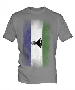 Lesotho Faded Flag Mens T-Shirt