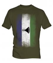 Lesotho Faded Flag Mens T-Shirt