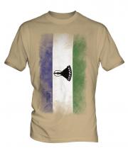 Lesotho Faded Flag Mens T-Shirt