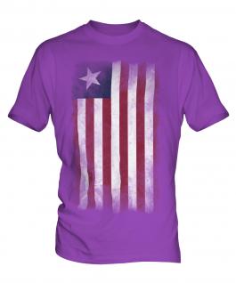 Liberia Faded Flag Mens T-Shirt