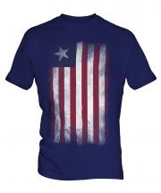 Liberia Faded Flag Mens T-Shirt