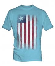 Liberia Faded Flag Mens T-Shirt