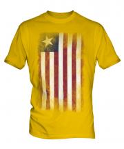 Liberia Faded Flag Mens T-Shirt