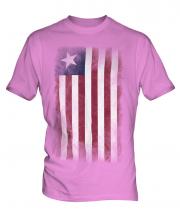 Liberia Faded Flag Mens T-Shirt