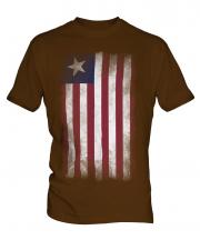 Liberia Faded Flag Mens T-Shirt