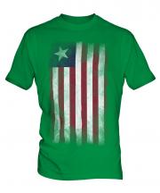 Liberia Faded Flag Mens T-Shirt