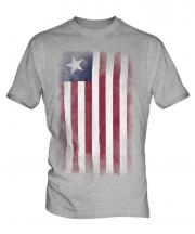 Liberia Faded Flag Mens T-Shirt