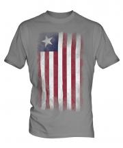 Liberia Faded Flag Mens T-Shirt