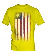 Liberia Faded Flag Mens T-Shirt