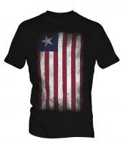 Liberia Faded Flag Mens T-Shirt