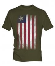 Liberia Faded Flag Mens T-Shirt