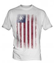 Liberia Faded Flag Mens T-Shirt