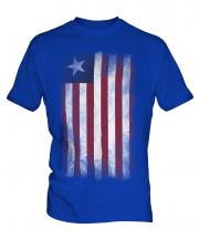 Liberia Faded Flag Mens T-Shirt