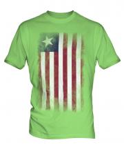 Liberia Faded Flag Mens T-Shirt
