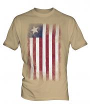 Liberia Faded Flag Mens T-Shirt