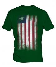 Liberia Faded Flag Mens T-Shirt