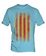 Catalonia Faded Flag Mens T-Shirt