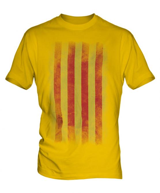 Catalonia Faded Flag Mens T-Shirt